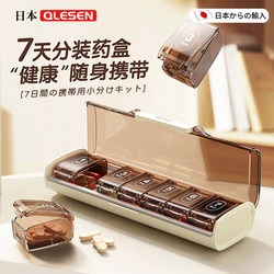 Japanese Pill Box Portable Weekly Seven-Day Medication Organizer with Pill Reminder, Portable Medicine Storage Box