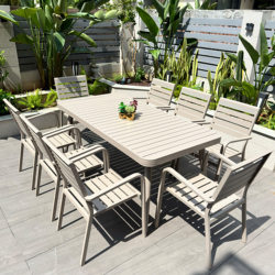 Outdoor Tables and Chairs Courtyard Villa All-Aluminum Alloy Open-Air Balcony Terrace Waterproof and Sunscreen Simple Leisure Outdoor Tables and Chairs