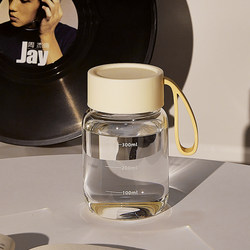 Glass Water Cup for Girls, High-Looking Portable Coffee Cup, Breakfast Cup, Scale-Marked Hand-Warming Cup, Milk Cup