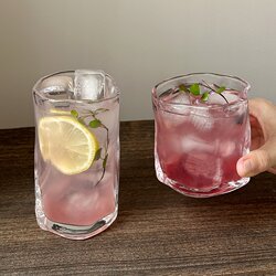 Niche ins Style Irregular Twisted Glass Water Cup for Home Use, High-End Wine Glass for Girls, Beverage Coffee Cup