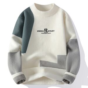 
Autumn and winter velvet thickened sweater for men 2025 new youth student warm inner wear men's knitted bottoming shirt