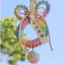 Peace and Joy Car Hanging Ornament, Handmade Woven Rabbit Pendant, Bag Hanging Gift, DIY Braided Rope Material Kit