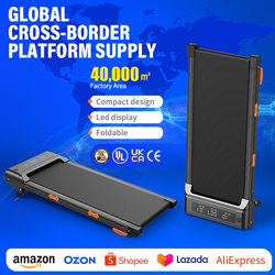 Home Fat-Burning Smart Walking Machine, Black, Basic Model with Handrails, Calorie Consumption, Bluetooth, Foldable Flat Treadmill