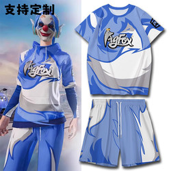 Peace Elite Game Agfox Team Uniform Hoodie Men's and Women's Jacket Cosplay Suit Short-Sleeved T-Shirt American Clothing
