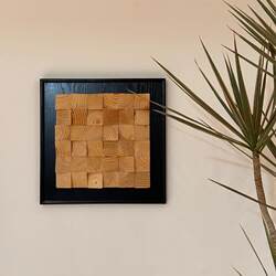 Self-Adhesive Mosaic Solid Wood Entrance Background Wall Living Room Room Bar Coffee Shop Wall Hanging Corner Decoration Retro