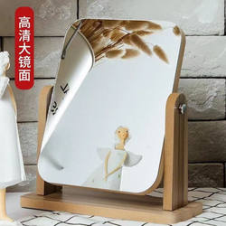 Dressing Table with Large Mirror, Vintage Desktop Wooden Vanity Mirror, Large Size for Home Use, Student, Internet Celebrity, Girly Style