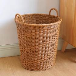 Rattan Basket Dirty Clothes Hamper Bathroom Storage Basket Rattan Laundry Basket Clothes Bin Large Size for Toys Household Use