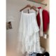 Fairy white lace skirt for women in spring, autumn and winter new A-line gauze skirt sweet princess fluffy cake long skirt