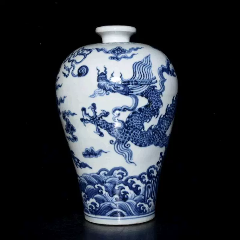 藏纹梅瓶明宣德古董青花龙古玩古瓷器收-Taobao Vietnam