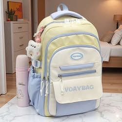 Schoolbags for Female Junior High School Students, Middle School Students, Large-Capacity Backpacks, High School and Primary School Students' Burden-Reducing Spine-Protecting Computer Bags, Backpacks