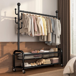 Floor-Standing Clothes Rack for Bedroom, Home Use, Indoor Clothes Drying Rack, Movable Multifunctional Simple Coat Rack