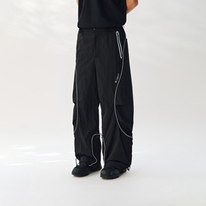 
ATRY reflective contrasting edge casual pants for men spring new outdoor sports dry and comfortable functional wide-leg pants for women