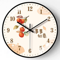 Chinese Style Clock Modern Simple Silent Clock Wall Decoration Home Quartz Clock Living Room Cartoon Creative Wall Clock