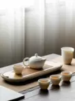 Gốm tre khay trà hộ gia đình nhỏ khô pha trà khay trà hình bầu dục bàn trà nước lưu trữ bàn trà nhỏ ánh sáng sang trọng hiện đại bộ trà