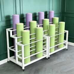 Yoga Mat Storage Rack, Large Capacity, Home Use, Mobile Gym Equipment, Foam Roller Storage Rack