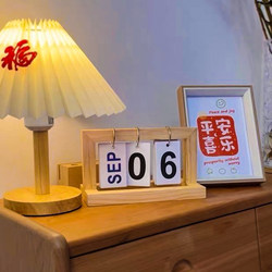 Creative Wooden Flip Calendar Ornament Desk Calendar Home Decoration Desktop Photo Props
