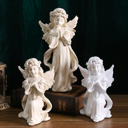 European Retro Angel Ornaments, American Resin Plaster Statues, Sculptures, Little Angel Girls, Desktop Decorations and Props
