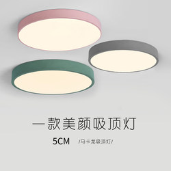 Scandinavian Living Room Lamp, Simple and Modern Led Round Ceiling Lamp, Colorful Macaron Aisle Balcony Study Ultra-Thin Lamp