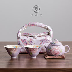 Birthday Gift for Best Friend, Friend, Mother, Women Only, Exquisite Travel Tea Set with Pot, Cup, and Box, Peony Design