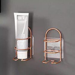 Toothpaste Holder Bathroom Storage Rack for Electric Toothbrush, No-Drill Wall-Mounted Bathroom Facial Cleanser Holder