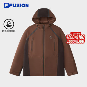 
FILA FUSION Fila trendy brand cotton jacket for men 2026 spring new casual warm color matching loose hooded jacket