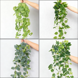 Artificial Green Leaves for Indoor Decoration, Space Landscaping, Fake Green Plants, Hanging Ivy, Restaurant Artificial Vines