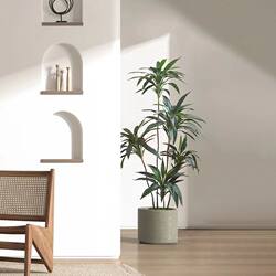 Velvet Artificial Plant Cycad Potted Decoration, Large Faux Green Plant for Indoor Living Room Floor-Standing Bonsai Soft Decoration