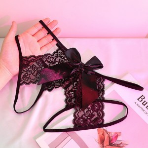 
Women's underwear nylon hollow low-waisted lace seamless passionate front and rear crotch free sexy large size tT pants thong