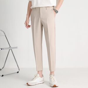 
Men's trousers business formal summer straight casual drape nine-point suit trousers men's slim foot anti-wrinkle trousers