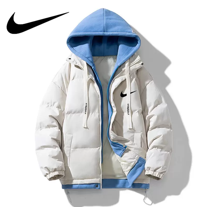 Nike/耐克羽绒棉服男士2023冬季新款运动棉衣外套女时尚百搭棉袄假两件