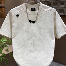 2025 Summer New Fashion Trendy Simple Short-Sleeved Men's Versatile Casual Half-Sleeve High-End T-Shirt Top Trend