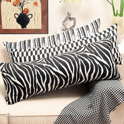Orange and Black Zebra Pattern Pillow, Long Pillow, Headboard Cushion, Living Room Sofa Lumbar Pillow, Rectangular Backrest Cushion Cover