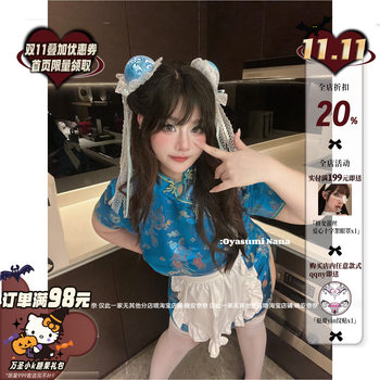 New Chinese cheongsam Guofeng is sweet and sweet
