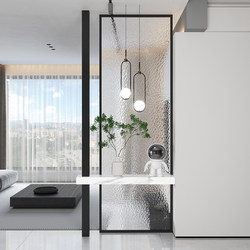 Water-Pattern Glass Screen Partition, Simple and Modern Living Room Divider, Blocking the Entrance, Foyer, and Sink Partition Wall