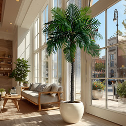 Tall, High-End, Light Luxury Artificial Coconut Tree, Fake Coconut Tree, Sunflower Palm, Green Plant, Bionic Indoor and Outdoor Fake Tree