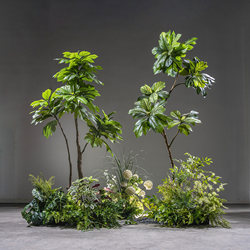 Simulated Green Plant Landscaping Combination for Window Decoration, Indoor Landscape, Bionic Fake Tropical Plants, Landscaping Ornaments under the Stairs