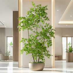 Bionic Nandina Bamboo Artificial Tree, High-End Simulated Landscaping Green Plant, Large Indoor Living Room Floor-Standing Potted Decorative Ornament