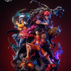 One Piece Supernova - Three Captains of One Piece (Luffy, Law, Kidd) Statue Figurine Birthday Gift Decoration