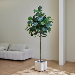 Simulated Green Plant Ficus Lyrata, High-End Light Luxury Living Room, Artificial Plant Indoor Decoration, Large Floor-Standing Ornament, Fake Potted Plant