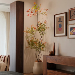 High-End Light Luxury Artificial Green Plant, Nandina Bamboo, High-Class Living Room Large Floor-Standing Ornament, Clothing Store Window Fake Plant