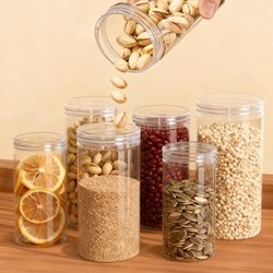 Transparent Pet Sealed Jar, Food-Grade Plastic Empty Bottle, Grain Storage Box, Candy and Honey Storage Jar