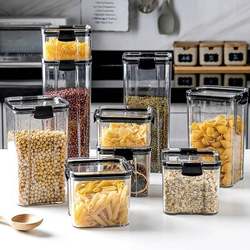 Plastic Food Sealed Storage Jars for Storing Grains, Kitchen Snacks, Refrigerator Snacks, and Organizing Boxes
