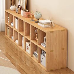 All-Solid Wood Grid Cabinet Bookshelf for Home Use, Thickened Children's Bookshelf, Floor-Standing Storage Cabinet, Living Room Low Cabinet