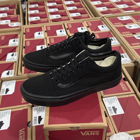 
Vans Vans Old Skool skateboard shoes lightweight non-slip classic pure black canvas casual shoes VN000D3HBKA