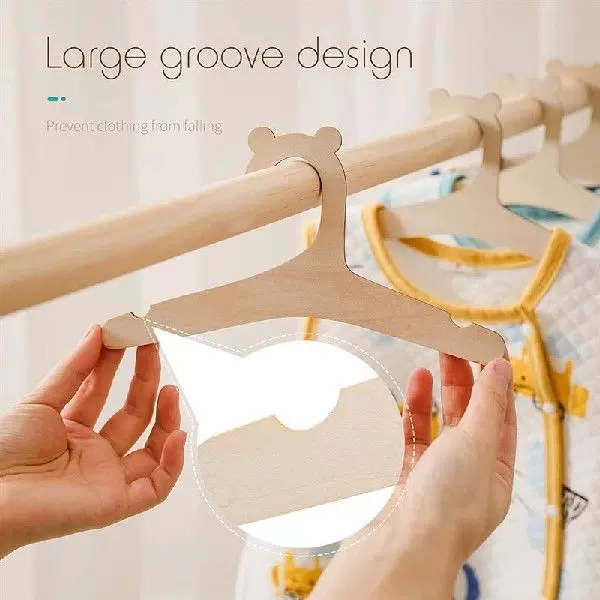 5/10Pcs Baby Wooden Clothes Hanger Creative Room Decoration Kids