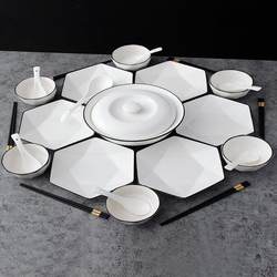 Chaozhou Tableware Ins-Style Bowl and Plate Set Ceramic Rice Bowl Plate Bowl Household 2024 New Creative Platter Manufacturer