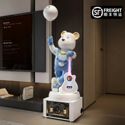 Violent Bear Living Room Decoration, Floor-Standing Light Luxury High-End Home Decor, Classy and Elegant Figurine Piggy Bank