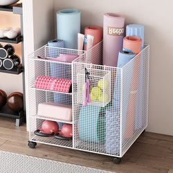 Yoga Mat Storage Basket, Home Fitness Equipment Storage, Dumbbell Kettlebell Storage Rack, Jump Rope Basketball Storage Basket