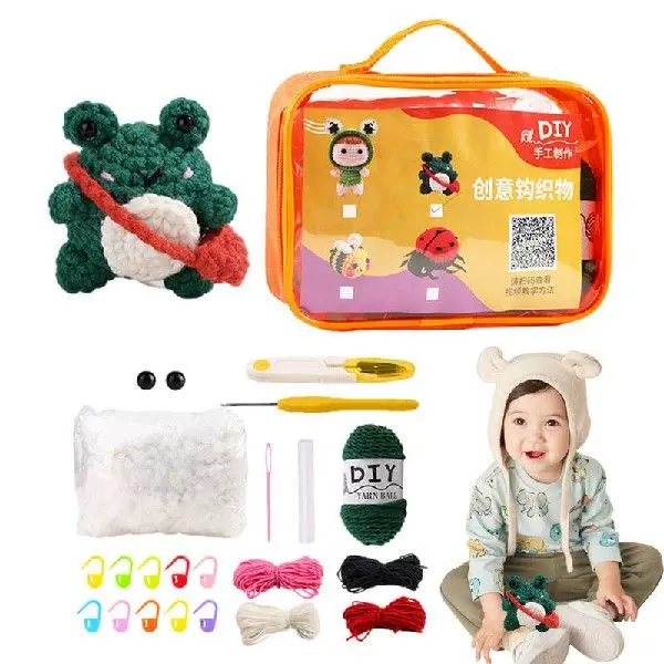 Wobbles Crochet Animal Kit Animal DIY Woobles Crochet Kit Knitting Kit  Beginner Crochet Kit DIY Animal Crafts Fun And Easy With - AliExpress