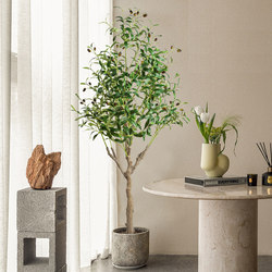 Green Plant Artificial Olive Tree Bionic Fake Green Plant Potted Ornament Large Artificial Plant Living Room Fake Leaves Artificial Tree